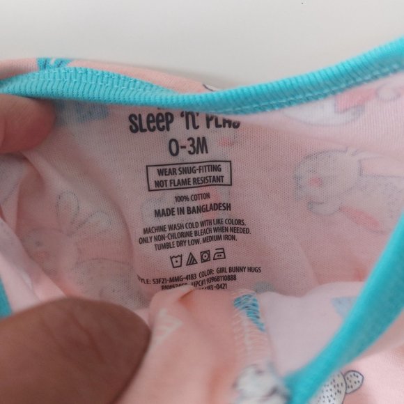 3/$30 3-Piece Member's Mark Girl's Graphic Bunny Print Sleep Pant Set - Picture 6 of 10